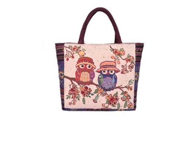 1X New Stylish Lover Owl Design Handbag Hippie Hand Bag
