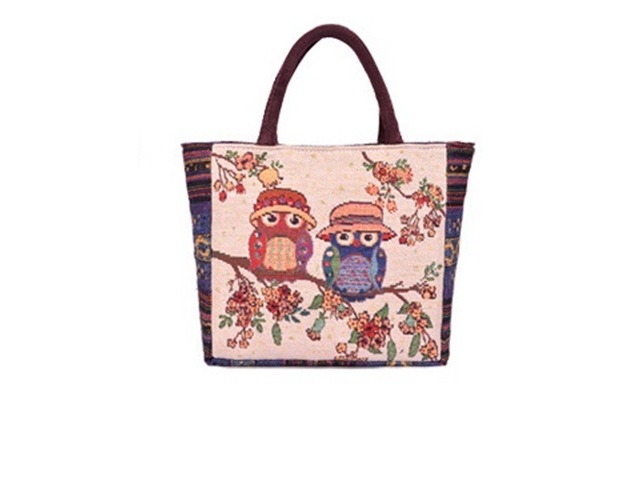 1X New Stylish Lover Owl Design Handbag Hippie Hand Bag - Click Image to Close