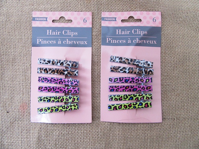 6Sheets x 6pcs Leopard Pattern Hair Clips for Girls bh-ha-ch961 - Click Image to Close