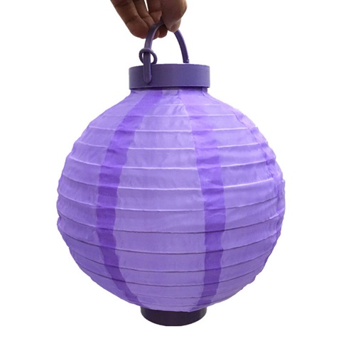 6Pcs Purple Battery Operated Paper Lanterns Wedding Party Favor - Click Image to Close