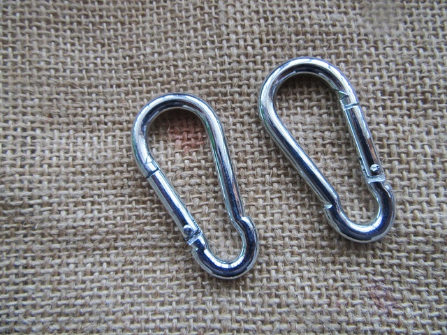 30Pcs Silver Color Mountaineering Carabiner Key Rings/Keychains - Click Image to Close