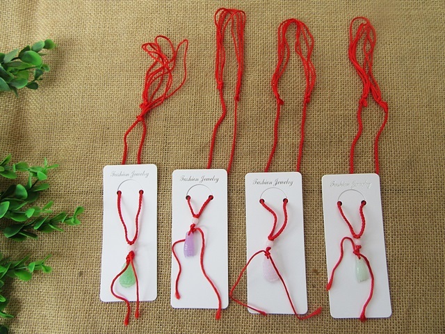12Pcs Fashion Glass Necklaces with Red String Mixed Pendant 12Pcs Fashion Glass Necklaces with Red String Mixed Pendant