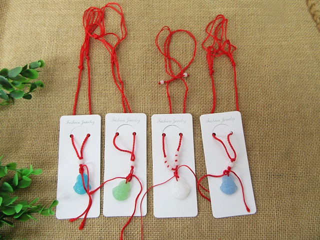12Pcs Fashion Buddha Necklaces with Red String Mixed - Click Image to Close