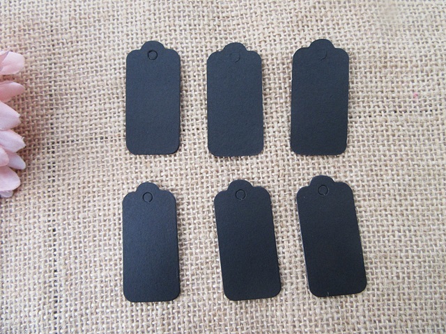 500Pcs Plain Black Kraft Blank Gift Tag Label Wedding Bomboniere - Click Image to Close