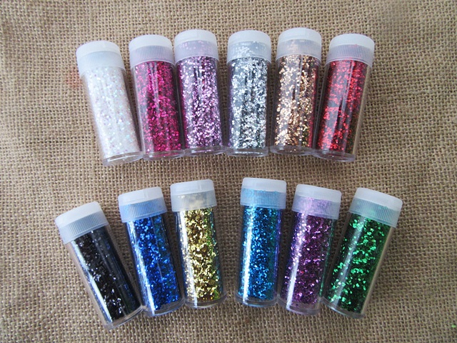 12Pcs x 10g Glitter Shakers Multi Glitter for DIY Scrapbook Maki - Click Image to Close
