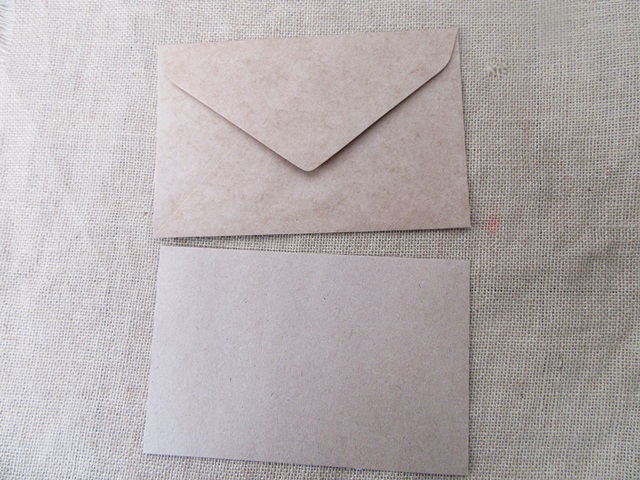 50Sets Brown Blank DIY Kraft Envelopes & Cards Wedding Party - Click Image to Close