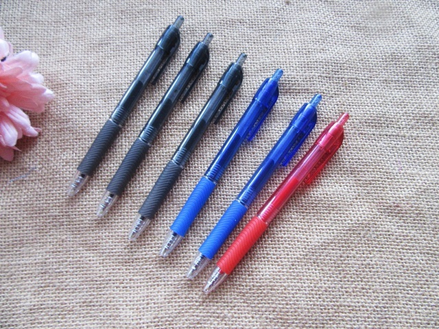 6Pcs Retractable Gel Pen Home School Office Use Mixed Color - Click Image to Close