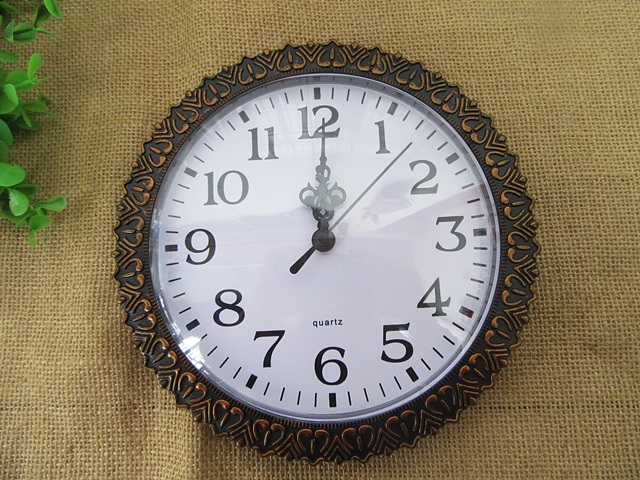 2Pcs Vintage White Clock Face with Movement Plain Number Inside - Click Image to Close