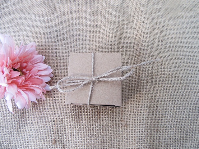 50X Kraft Chic Sweets Candy Gift Boxes W/Hemp Cord Party