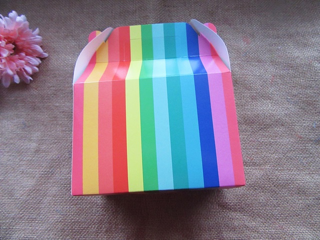 16Pcs Rainbow Loot Boxes Gable Gift Boxes Wedding Party Favor - Click Image to Close
