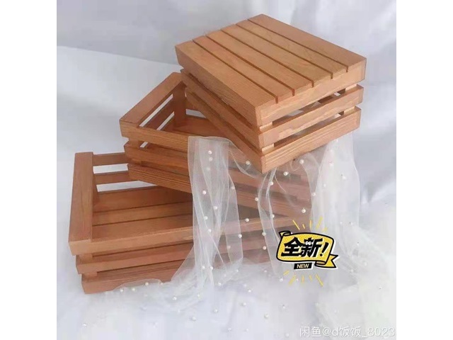 1Set x 3Pcs Rectangular Wooden Cake Tray Bread Dessert Wedding P