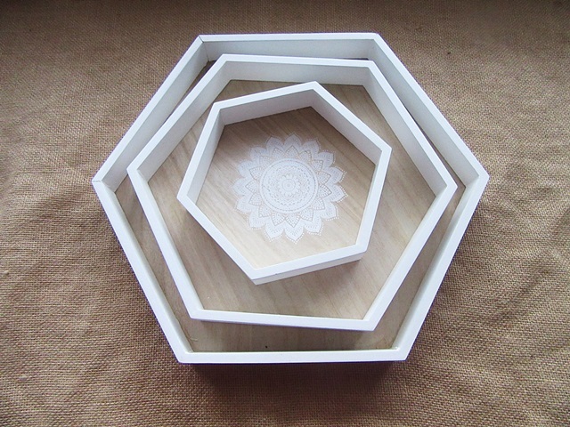 1Set 3in1 Hexagon Plates Cake Bread Dessert Serving Display Tray 1Set 3in1 Hexagon Plates Cake Bread Dessert Serving Display Tray
