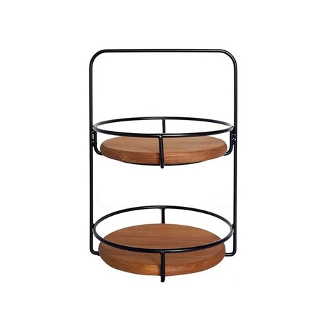 1Set Wooden HQ 2Tiers Decorative Cake Stands Holder Wedding Part - Click Image to Close