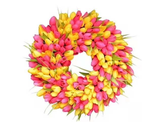 1Pc Tulip Wreath Garland Home Garden Decoration 1Pc Tulip Wreath Garland Home Garden Decoration