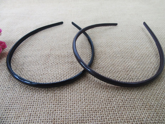 6Packs x 2Pcs Dark Coffee Black Thin Headbands Hair Clips 5mm