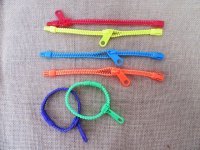 12Pcs Funny Zipper Bracelets Mixed Color 6mm Wide
