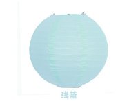 12Pcs Plain Light Blue Round Paper Lantern Wedding Favor 15cm