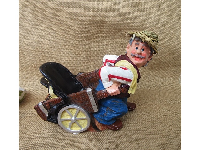 1Pc Farm Worker Statue Figures Decoration Room Display