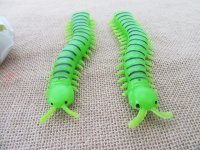 12Pcs Green Worm Caterpillar Soft Plastic Toy 15cm Long
