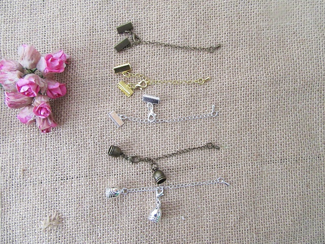 12Sheets Bullets Pinch Clasp with Lobster and Chain Jewellery F
