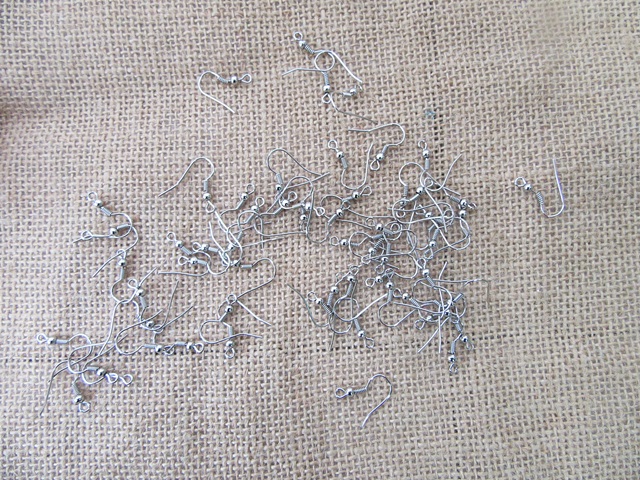 1000Pcs Nickel Plated Ear Wire Hooks w/Bead Coil Jewellery Findi 1000Pcs Nickel Plated Ear Wire Hooks w/Bead Coil Jewellery Findi
