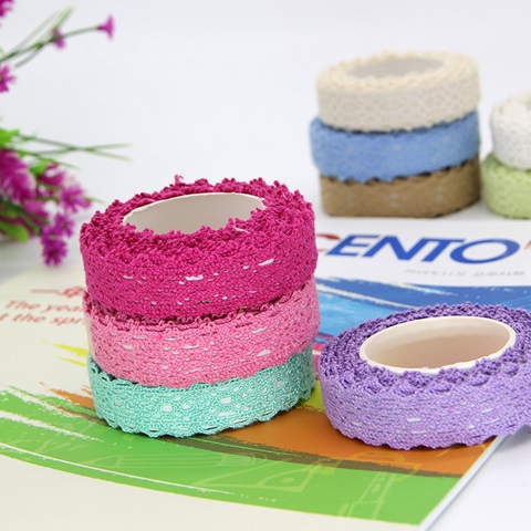 6Rolls Cotton Lace Edging Sticker Tape Cellphone Scrapbook - Click Image to Close
