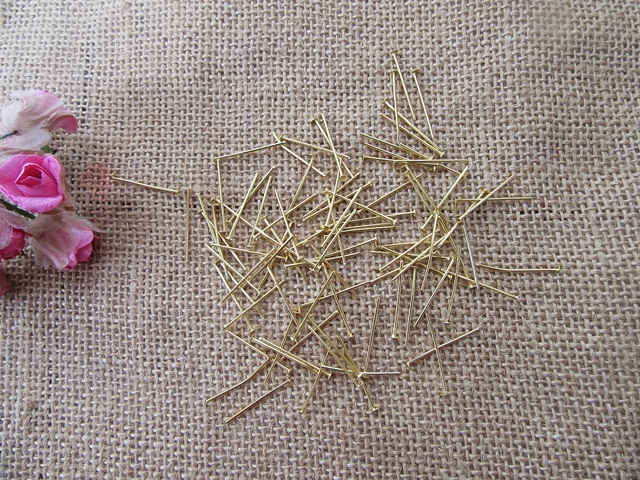 36Packs x 100Pcs Golden Plated Head Pins Jewellery Findings Vari - Click Image to Close