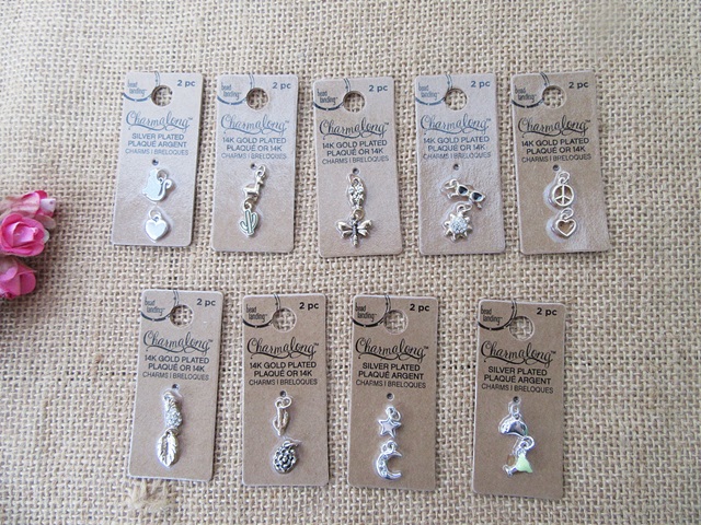 24Sheetsx 2Pcs Earring Bracelet Necklace Charm Jewellery Finding - Click Image to Close