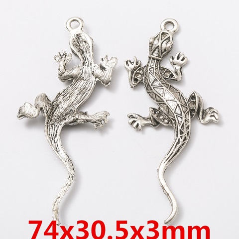 20Pcs Lizard Beads Pendants Charms Jewelry Finding 74x30x3mm - Click Image to Close