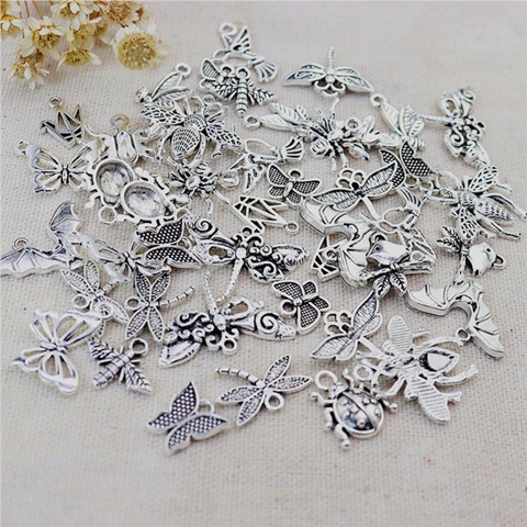 100Pcs Insect Beads Pendants Charms Jewelry Finding Assorted - Click Image to Close