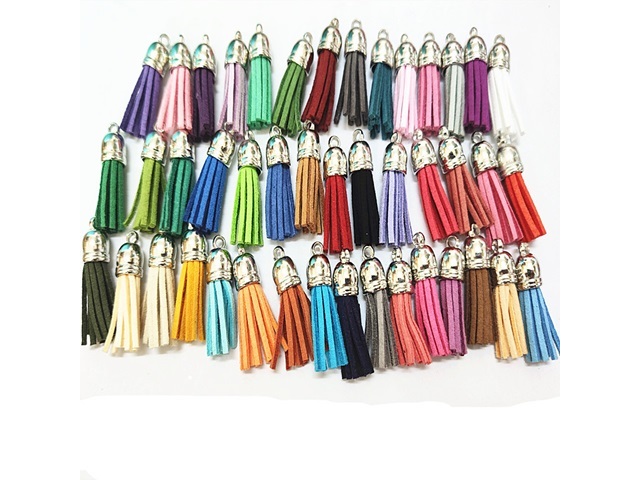 100Pcs Tassel Pendants Charms for Crafts Jewelry Making Mixed - Click Image to Close