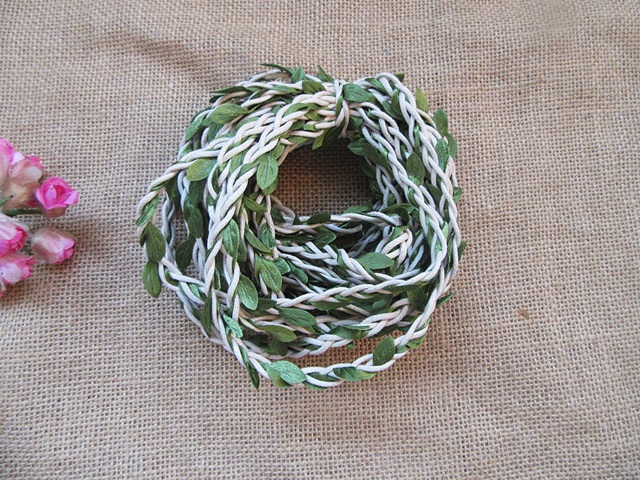 1Pc X 6.5Meters Burlap Rope Hemp Cord Thread Jute String Green L - Click Image to Close