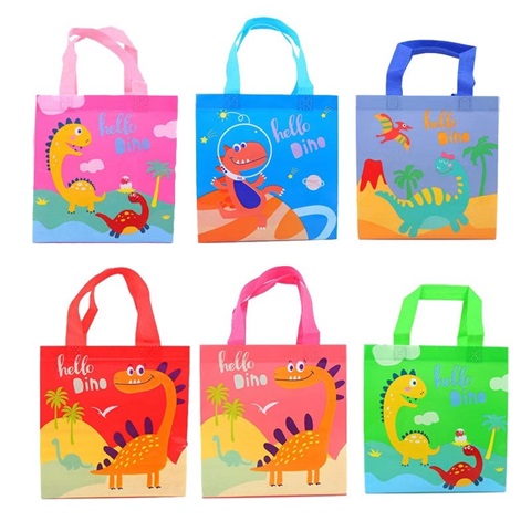 10Pcs Dinosaur Reusable Grocery Shopping Bags Shoulder Mixed - Click Image to Close