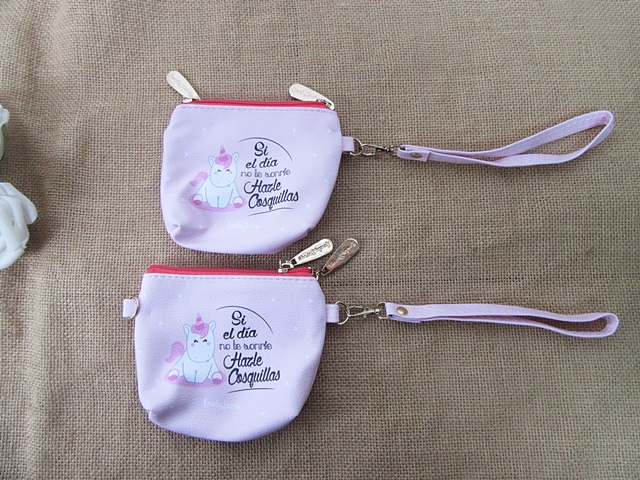5Pcs Cute Pony Unicorn Coin Bags Purse Wallet w/Zipper - Click Image to Close