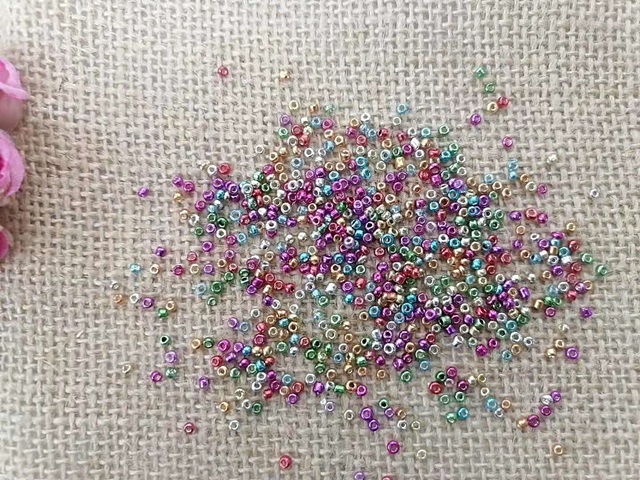 250g Metalic Color Glass Seed Beads Jewellery Making Mixed - Click Image to Close