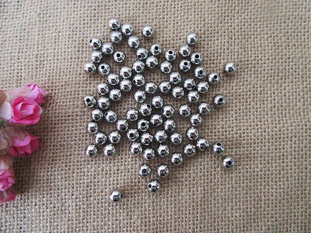 (image for) 500Pcs Metallic Round Spacer Beads 8mm for DIY Jewellery Making