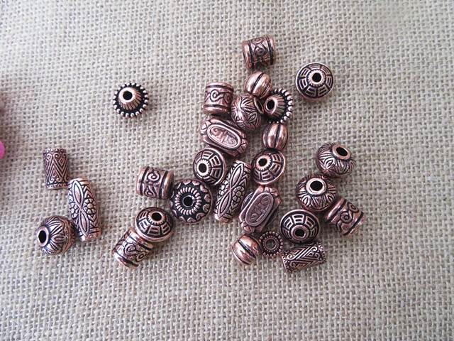 250g Tribal Bead Jungle Beads Fancy Engraved Designer Beads - Co - Click Image to Close