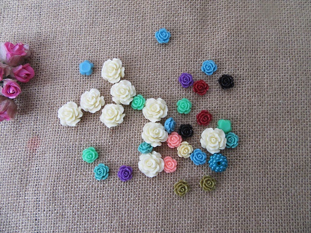 150g Flower Etc Design Plastic Beads DIY Accessories Mixed - Click Image to Close