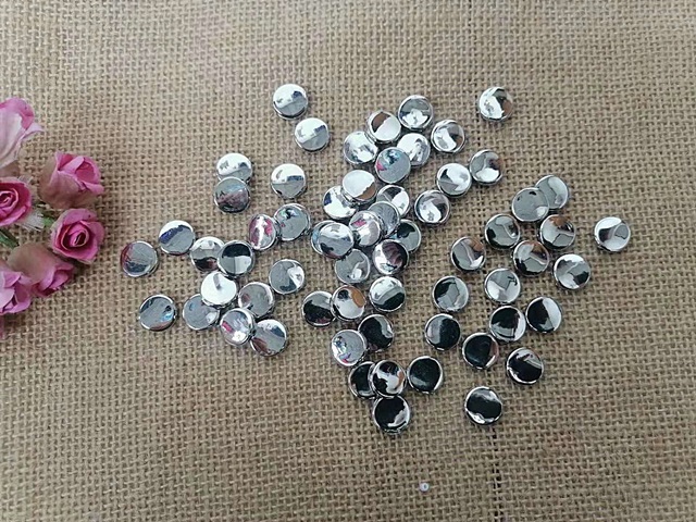 250g (700Pcs) Silver Plastic Flat Beads Spacer Beads 12mm Dia. - Click Image to Close