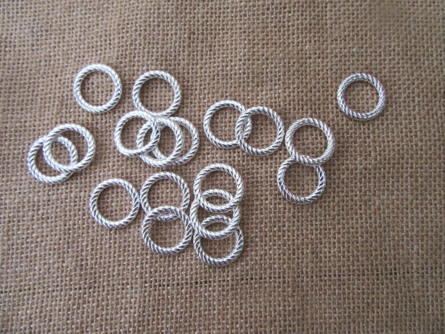 100Pcs Silver Color Twisted Circle Beads DIY Jewelry Finding 100Pcs Silver Color Twisted Circle Beads DIY Jewelry Finding