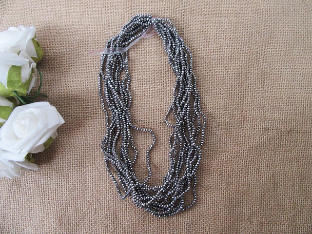 12Strand x 190Pcs Gray AB Color Faceted Plastic Beads 3mm