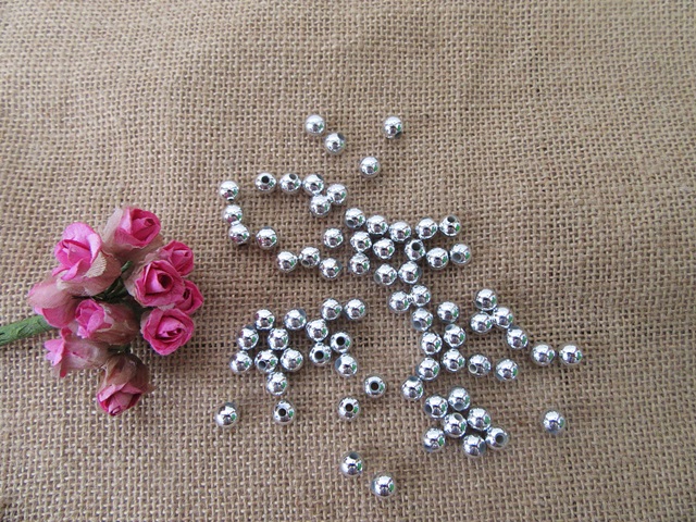 250g (900pcs) Silver Round Spacer Beads 8mm for DIY Jewellery Ma - Click Image to Close