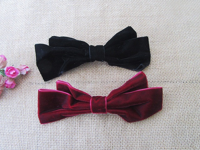 (image for) 1Pc Elegant Velvet Hair Bows Barrettes Hair Accessories