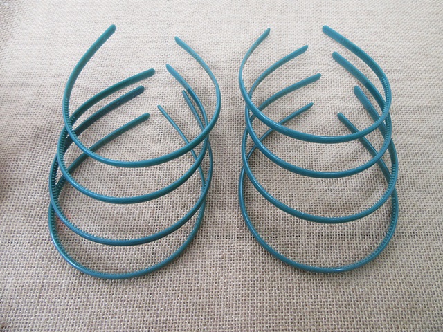 20Pcs Plain Blue-Green Thin Headbands Hair Clips Craft for DIY 8 - Click Image to Close