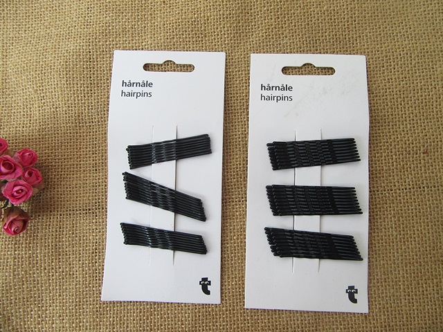 12Sheetx 25Pcs Black Bobby Pins Grips Hair Barrette Clip 50mm 12Sheetx 25Pcs Black Bobby Pins Grips Hair Barrette Clip 50mm