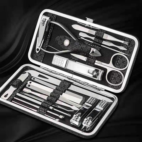 1Setx 19Pcs Nail Clippers Manicure Pedicure Nail Care Set With C - Click Image to Close
