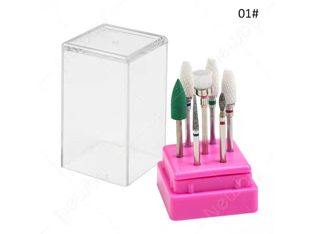 1Setx 7Pcs Nail Drill Bits Polishing Head Set Cuticle Remover bh - Click Image to Close