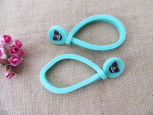 20Pcs Cyan Color Simple Emoji Rubber Bracelet Kids Favor 20Pcs Cyan Color Simple Emoji Rubber Bracelet Kids Favor