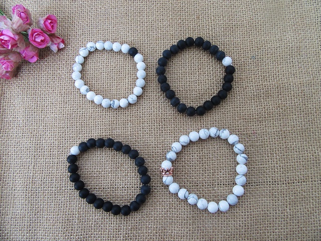 6Sets X 2Pcs Healing Chakra Lava Rock Stone Bead Yoga Bracelet - Click Image to Close