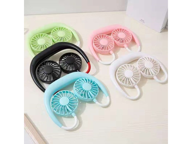 1Pc Portable Neck Hanging Fan Sport Lazy Neckband USB Rechargeab